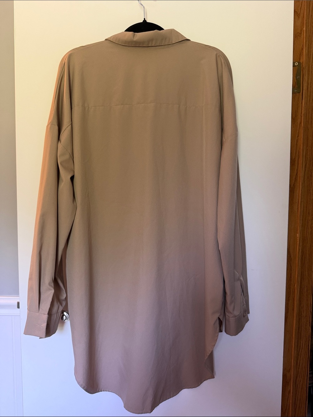 SHEIN Beige Oversized Button-Down Shirt - Picture 4 of 4